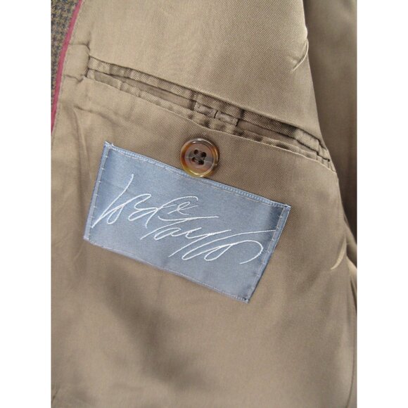 VINTAGE Evan Picone Sport Coat 42 Herringbone Blazer Wool Jacket * - Picture 13 of 16